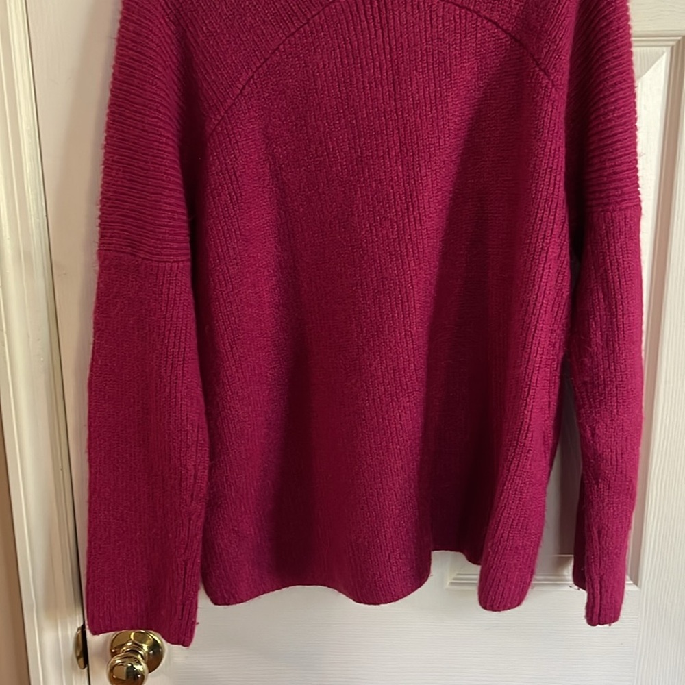 Ann Taylor Raspberry V-Neck Sweater - Picture 6 of 8